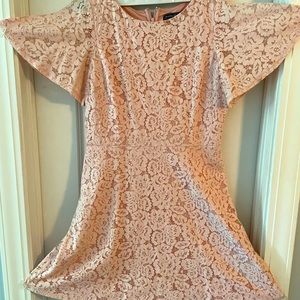 Size 14 pink lace party dress.